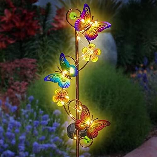 NAN ZAI NAN FANG Butterfly Solar Stake Lights, Waterproof, for Outdoor Decor, Garden,Lawn,Patio or Courtyard, 2 Pack NANZAINANFANGAngelDecor