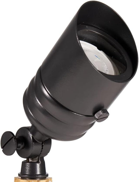 VOLT Fat Boy 12V Brass Outdoor Mini Spotlight (Black) for Low Voltage Landscape Lighting of Yard, Lawn, Garden, Patio, Trees & House VOLT