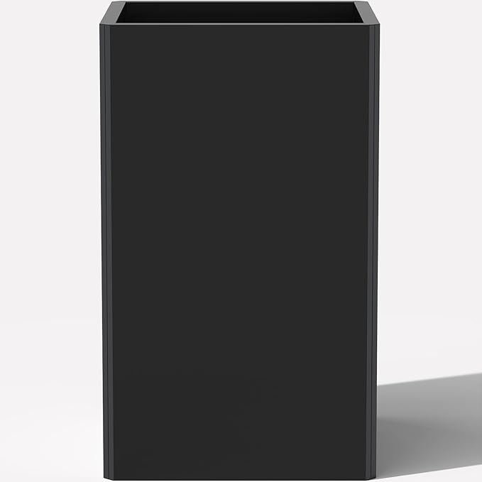 Tall Black Planter 28" Metal Square Large Plant Pots for Indoor Outdoor-Modern Tall Flower Pots for Porch, Patio, Deck, Commercial & Residential(14" Lx14 Wx 28" H) GradenHomeD%C3%A9corProducts