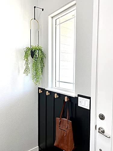 Metal Hanging Planter for Indoor Outdoor Plants Wall and Ceiling Hanging Flower Pot Plant Holder for Succulent Vines Ferns, Height Adjustable Modern Minimalist Room Decor(Black) ABETREE