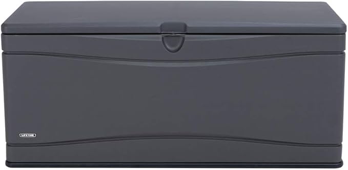 LIFETIME 60298 Heavy Duty Outdoor Storage Deck Box, 130 Gallon, Gray Lifetime