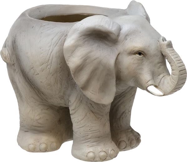 Spoontiques Decorative Flower Pots for Indoor and Outdoor Use – Hand Painted Resin Plant Pot – Home and Garden Décor (Elephant, 5" x 7.5" x 5.5") Spoontiques
