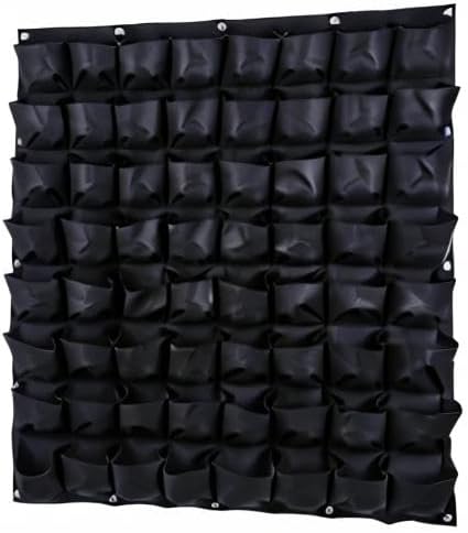 Ogrmar 64 Pockets Vertical Wall Garden Planter Plant Grow Bag for Flower Vegetable for Indoor/Outdoor (64 Pockets, Black) Ogrmar