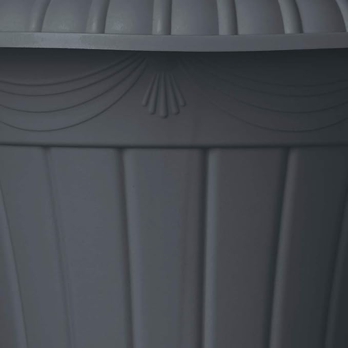 Arcadia Garden Products PL20GY Classic Traditional Plastic Urn Planter Indoor/Outdoor, 10" x 12", Gray Rootora