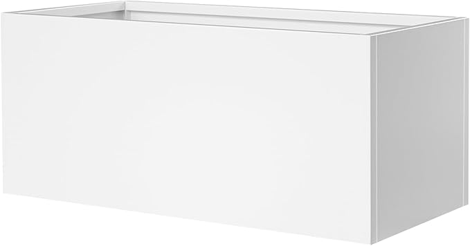 Metal Rectangular Planter Galvanized Steel Rectangle Planter White Planters Box 36" L x 15" W x 15" H Outdoor Indoor Large Heavy for Commercial Residential Plants Patio GZGNEEVL