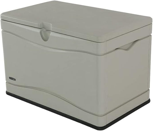 LIFETIME 60059 Black Bottom & Desert (Tan) Sides and Lid Outdoor Storage Box-80 Gal, 80 Gallon, Desert Sand Lifetime