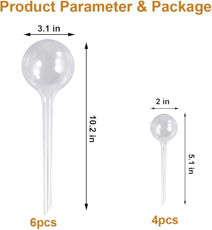 Plant Automatic Watering Devices, Clear Plastic Self-Watering Bulbs Flower Automatic Watering Device While Away Garden Waterer for Plant Indoor Outdoor MOONSOUND