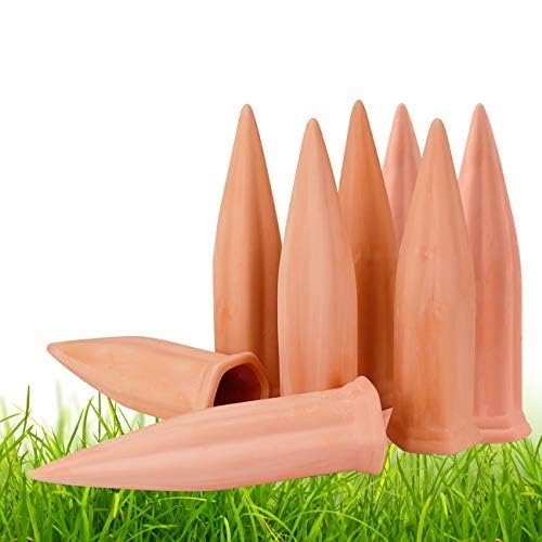Plant Watering Devices 8 Pack Terracotta Vacation Plant Waterer Wine Bottle Watering Stakes Slow Release Plant Watering Spikes Self Watering Devices for Indoor Outdoor Plants (8) GARDENANDTOOL