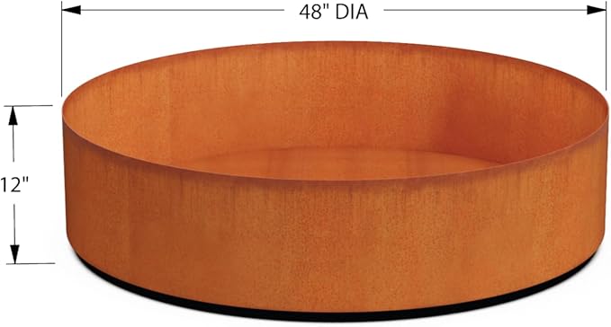 Plantercraft Corten Steel Planter 48 Inch | Large Round Planters for Outdoor Plants & Modern Raised Garden Bed | Extra Large Outdoor Planters for Commercial & Residential Landscape Design Plantercraft