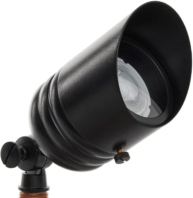VOLT Fat Boy 12V Brass Outdoor Spotlight (Black) for Low Voltage Landscape Lighting of Yard, Lawn, Garden, Patio, Trees & House VOLT