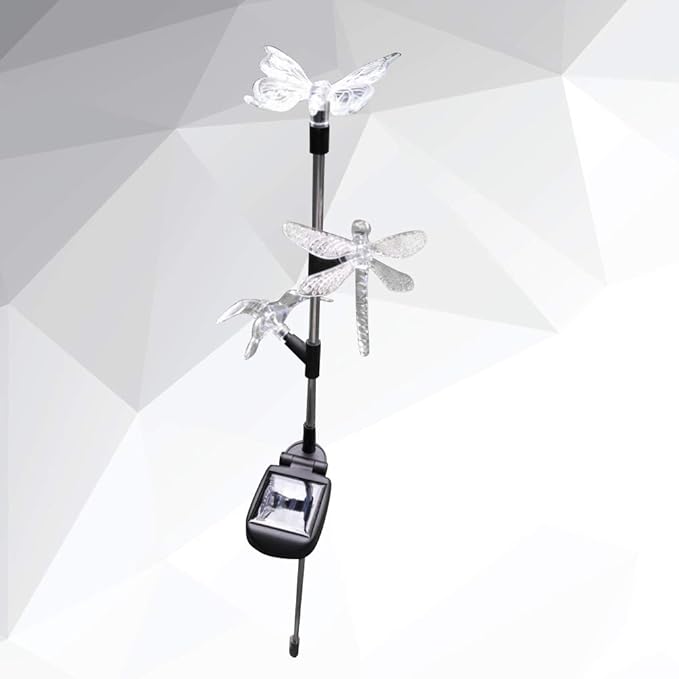 Solar Garden Stake Lights Hummingbird Butterfly and Dragonfly Multi-Color Changing Decorative Landscape Light for Garden Patio Lawn Yard Decorations OSALADI
