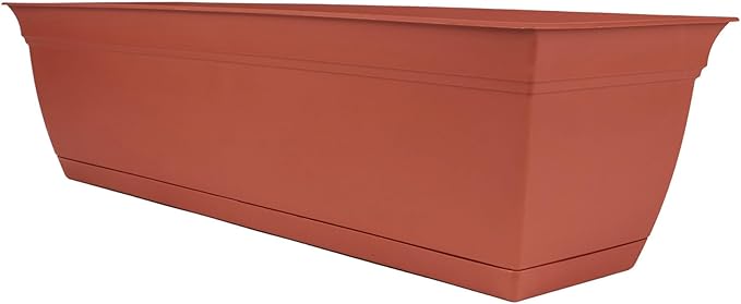 The HC Companies 24" Eclipse Plastic Window Box 7.76"x24"x6.57" in Clay Color TheHCCompanies