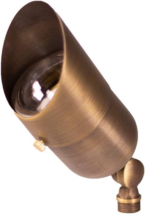 12V LogiSpot Brass Outdoor Spotlight (Bronze) for Low Voltage Landscape Lighting of Yard, Lawn, Garden, Patio, Trees & House LumenLogic