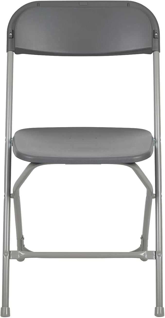 Flash Furniture Hercules Series Plastic Folding Chair - Grey - 2 Pack 650LB Weight Capacity Comfortable Event Chair-Lightweight Folding Chair FlashFurniture