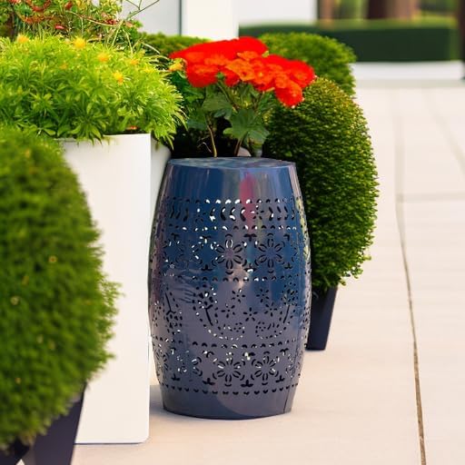 Christopher Knight Home Ruby Outdoor 12" Iron Side Table, Dark Blue ChristopherKnightHome