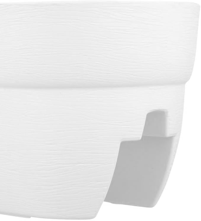 Bloomers Railing Planter with Drainage Holes – 24" Weatherproof Resin Planter – Polyethylene plastic - White Emsco+Group