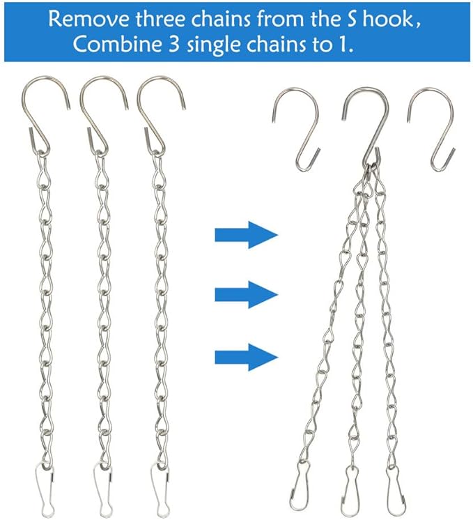 YINGFENG 4 Pack 35 Inch Silver Hanging Chain for Hanging Bird Feeders, Bird Houses, Hanging Planters, Baskets, Birdbaths, Lanterns, Wind Chimes, Billboards, Signs and Ornaments, etc YINGFENG