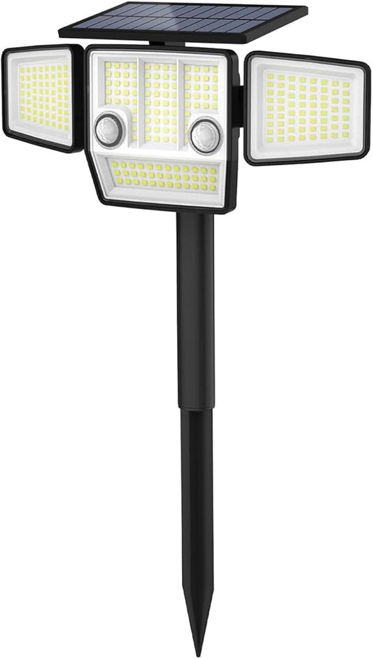 Solar Motion Light Outdoor with Stake, 180° PIR Motion Sensor 360° Illumination, In-Ground or Wall Mount, 236 LED 2500 Lumens Solar Powered Security Flood Light, 3 Modes, IP65 Waterproof, 1 Pack HAARAY