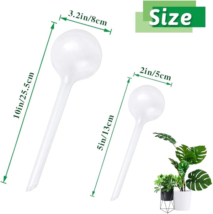 14 Pcs Plant Clear Watering Bulbs,Plastic Automatic Self-Watering Globes,Garden Water Device Watering Bulbs for Plant Flower Indoor Outdoor -PlantWateringGlobes-
