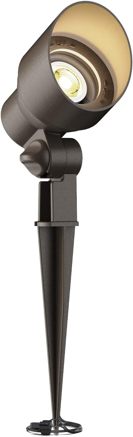 GOODSMANN Low Voltage Landscape Lights Landscape Floodlights Spotlights 3W LED 200 Lumen with Replaceable Bulb 12V AC with Metal Stake Cable Connector 9121-16503-01A GOODSMANN