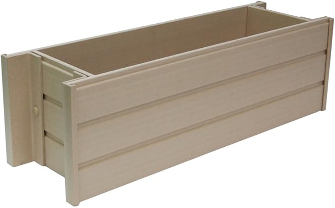 New Age Garden EPWB103-R30 ecoFLEX Rectangular Flower or Herb Window Box, 30" Wide, Tan NewAgePet
