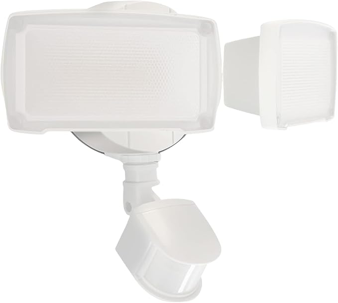 UME 19W LED Security Lights Motion Sensor Light Outdoor, 2000LM Motion Flood Light, 5000K, IP65 Waterproof, 2 Adjustable Head Motion Detector Security Light for Exterior,Outside,Garage,Yard(White) UME