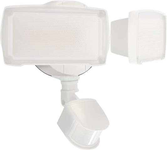UME 19W LED Security Lights Motion Sensor Light Outdoor, 2000LM Motion Flood Light, 5000K, IP65 Waterproof, 2 Adjustable Head Motion Detector Security Light for Exterior,Outside,Garage,Yard(White) UME