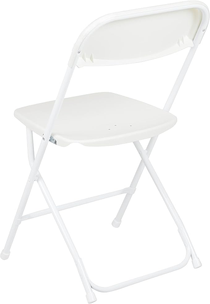 Flash Furniture Hercules Set of 10 Indoor/Outdoor Heavy-Duty Plastic Folding Chairs, Foldable Commercial Stacking Chairs with 650-lb. Static Weight Capacity, White FlashFurniture