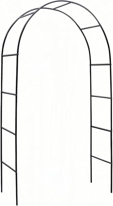 Garden Arch Trellis Metal Garden Arbor for Various Climbing Plant, Wedding Arches for Ceremony Decoration Outdoor Lawn Backyard, 7'8" H x 4'5" W, Dark Green UmiPatio