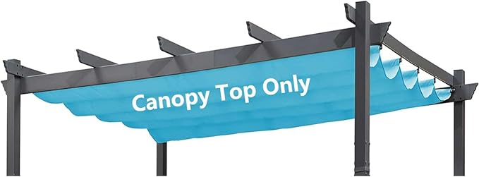 Pergola Shade Cover Replacement Canopy Top Compatible with 10 X 10 ft 6-Bar Pergola Frames - Turquoise Blue (Canopy Size 116" W x 95" L, Canopy Top Only) Rootora