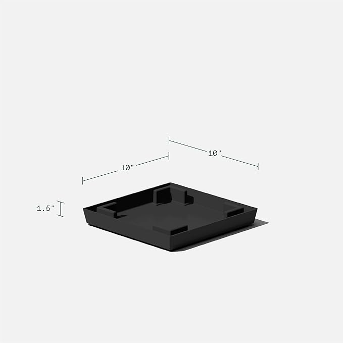Veradek Nobleton Indoor/Outdoor Wide Square Planter (Black, 22" - 2 Pack with 2 Saucer Trays) VeradekOutdoor
