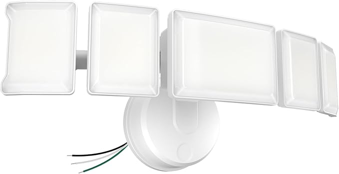 Olafus 130W Flood Light Outdoor, Switch Controlled 13000LM LED Security Light, IP65 Waterproof Outside Floodlight with 5 Adjustable Heads, 6500K Exterior Flood Light Fixture Wired, No Motion Sensor Olafus