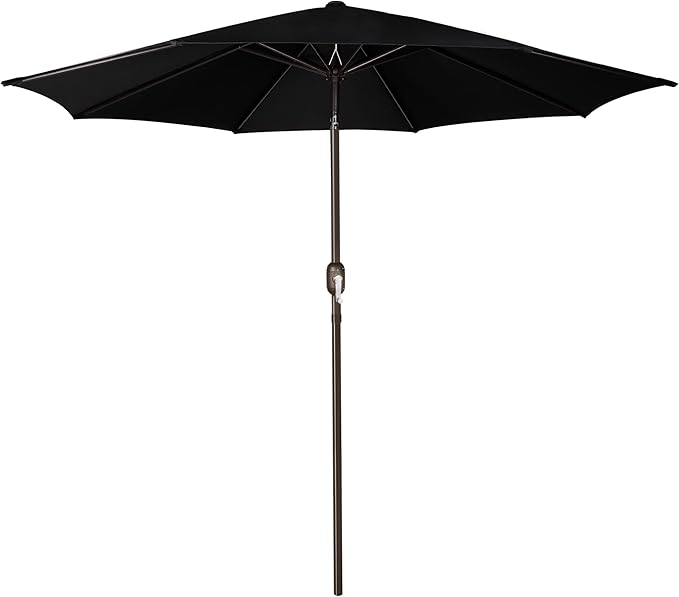 Blissun 9' Outdoor Patio Umbrella, Outdoor Table Umbrella, Yard Umbrella, Market Umbrella with 8 Sturdy Ribs, Push Button Tilt and Crank Blissun