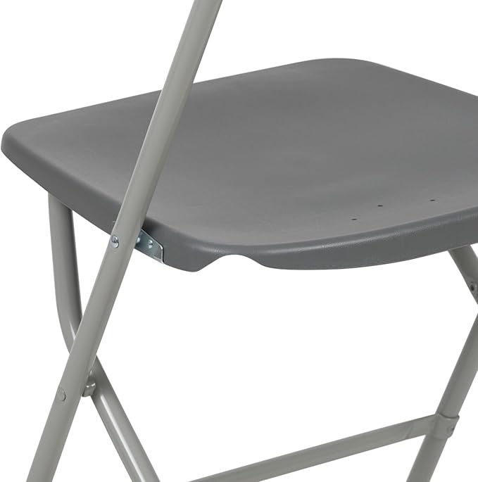 Flash Furniture Hercules Series Plastic Folding Chair - Grey - 4 Pack 650LB Weight Capacity Comfortable Event Chair-Lightweight Folding Chair FlashFurniture
