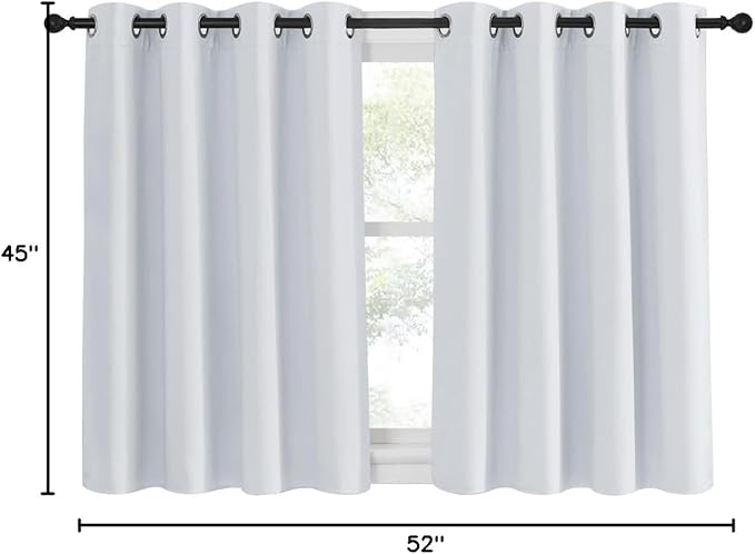 NICETOWN Room Darkening Curtain for Living Room - Window Treatment Thermal Insulated Grommet Room Darkening Panel/Drape for Bedroom (1 Panel, 52 by 45, Greyish White) NICETOWN
