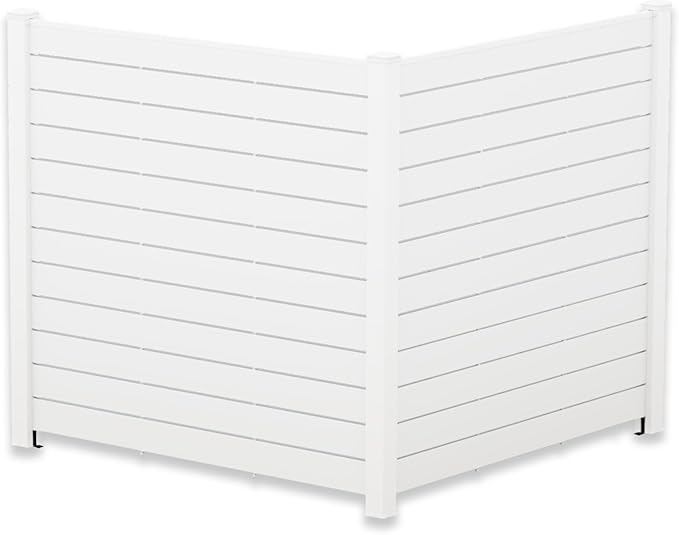 Kozyard Ground Mounting Kit for 2-Panel Privacy Screens – Perfect for Securing to Concrete – Helps Hide Clutter and Keep Your Outdoor Space Neat – Fits Both White & Black Panels Kozyard