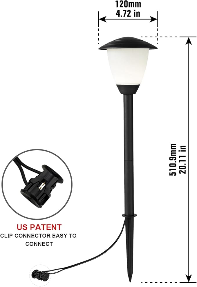 Low Voltage Pathway Lights LED Landscape Lights, 1.7W 12V, 3000K Warm White, IP65 Waterproof, ETL Listed, for Yard, Walkway, Garden, Black 6 Pack MULANDI