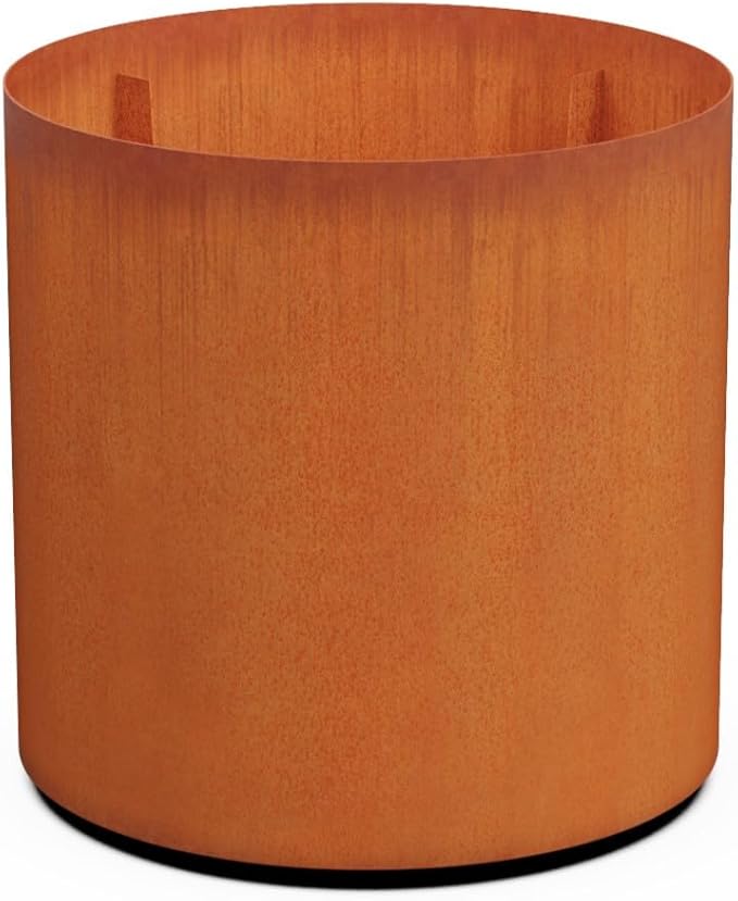 PLANTERCRAFT Corten Steel Metal Planter Box, Round Sizes, Modern Garden Steel planters for Commercial and Residential Outdoor Use. Plantercraft
