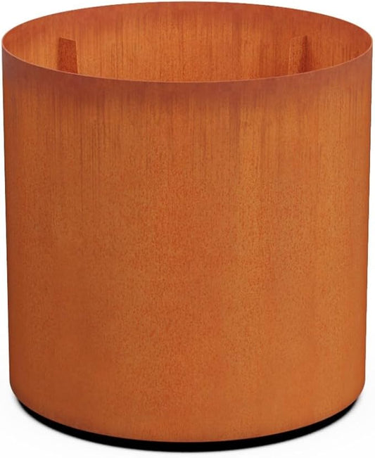 Plantercraft Large Round Corten Steel Planters for Outdoor Plants - 30x30 Inch Extra Large Outdoor Planter for Modern Patio, Deck, and Garden Landscapes Plantercraft