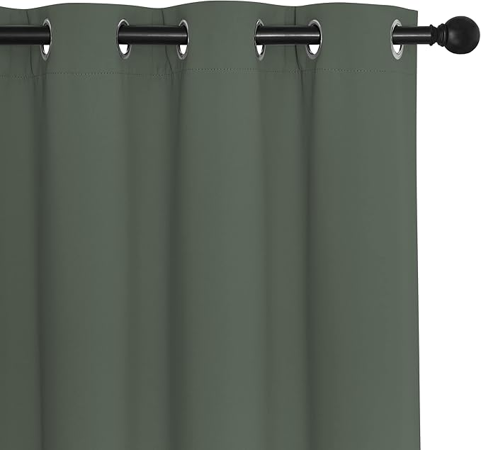 NICETOWN Blackout Drapery Curtain Panel 90 inches Long - Window Treatment Thermal Insulated Grommet Blackout Curtain/Drape for Bedroom Living Room (Dark Mallard, 1 Panel, 46 by 90 inches) NICETOWN