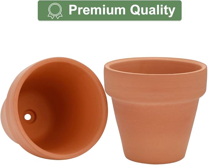 32pcs Small Mini 2" Terracotta Pot Clay Ceramic Pottery Planter, Cactus Flower Nursery Terra Cotta Pots, with Drainage Hole, for Indoor/Outdoor Succulent Plants, Crafts, Wedding Favor Becory