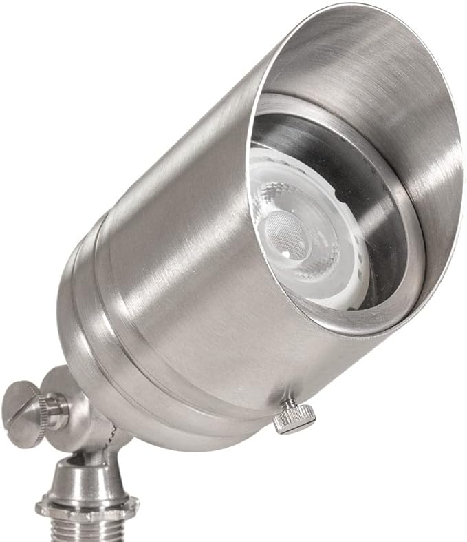 VOLT Fat Boy 12V Stainless Steel Outdoor Spotlight for Low Voltage Landscape Lighting of Yard, Lawn, Garden, Patio, Trees & House VOLT