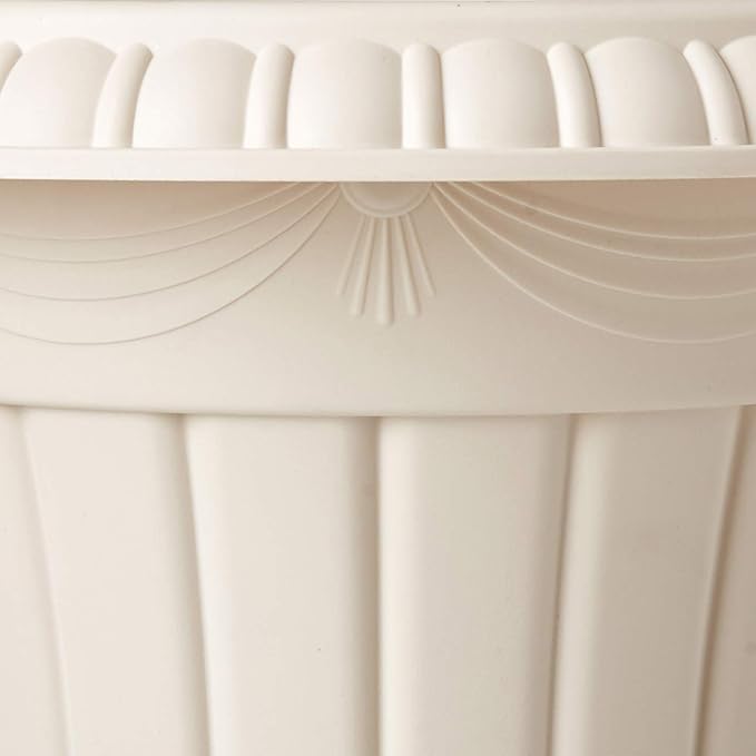 Arcadia Garden Products PL00BG Classic Traditional Plastic Urn Planter, 16” x 18”, Beige Rootora