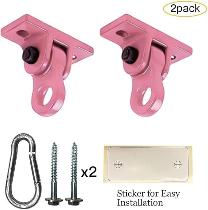 Heavy Duty Pink Swing Hangers Screws Bolts Included Over 5000 lb Capacity Playground Porch Yoga Seat Trapeze Wooden Sets Indoor Outdoor 2 Pack ABUSA