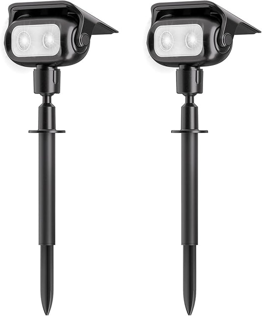 Nreonrick Solar Spot Lights 360° Adjustable Solar Lights Outdoor IP65 Waterproof with 2-in-1 Solar Powered Spotlights for Landscape Lighting for Garden, Yard, Pathway (Cool White, 2 Pack) Nreonrick
