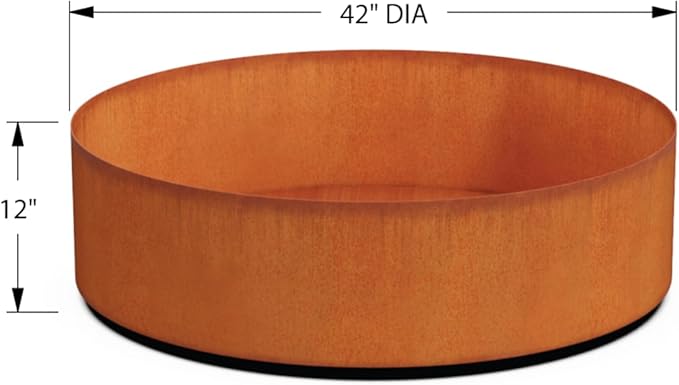 PLANTERCRAFT Corten Steel Metal Planter Box, Round Sizes, Modern Garden Steel planters for Commercial and Residential Outdoor Use. Plantercraft