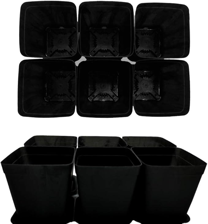OJYUDD 24 Pack 3 Inch Black Nursery Pot Flower Pots Square Plastic Plant Pot Plastic Starter Pots with Saucer Basket Indoor Outdoor for Your Room,Garden Office and Balcony Decor OJYUDD