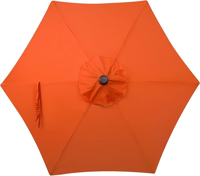 Blissun 7.5 ft Patio Umbrella, Yard Umbrella, Outdoor Market Umbrella with Push Button Tilt Crank, Orange Blissun
