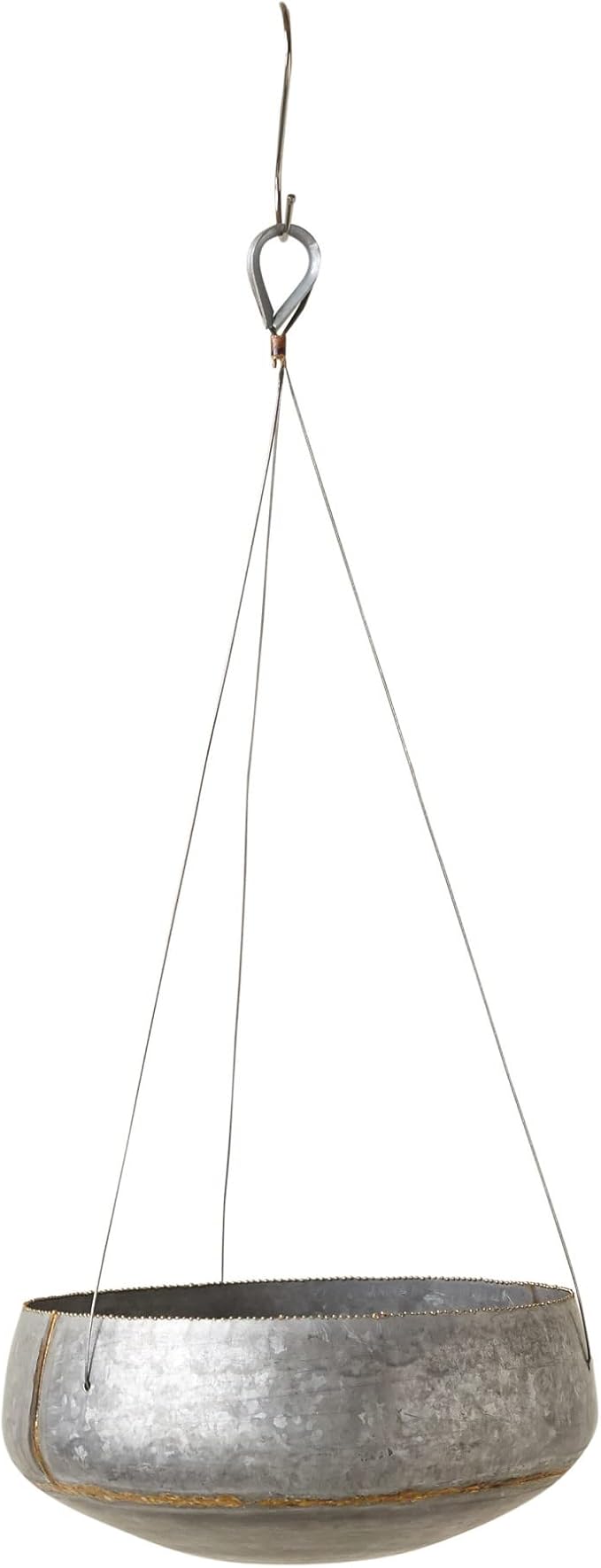 Creative Co-Op Grey & Gold Hanging Iron Planter CreativeCo-Op
