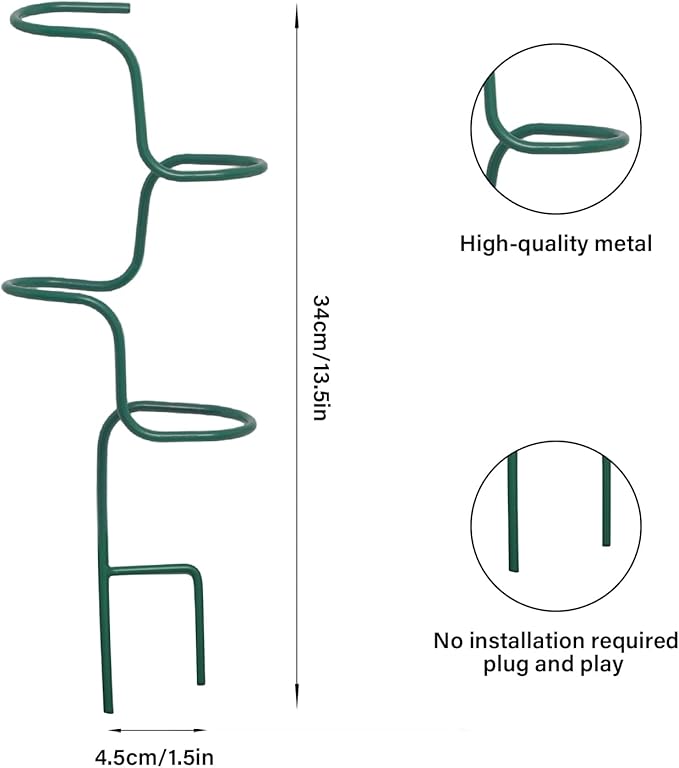 Set of 3 Sturdy Metal Plant Support Stakes for Indoor & Outdoor Use - Garden Trellis for Hydrangeas, Monstera, Flowers, Herbs, and Seedlings - Ideal for Small to Medium Plants Goooxim